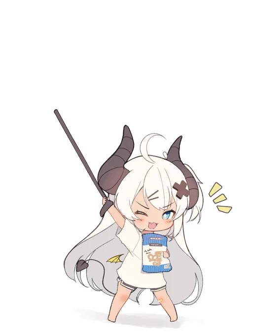 【Mikan nikki  no. 2】  At the store, I found the snacks I wanted but they were on a super high shelf   I didn't want to ask anyone so.. I looked around the store and found a cane to help me reach!   Mission success!   ୧(๑•̀ヮ•́)૭   #Vtuber ✕ #ENVtuber ✕ #Vtubers 