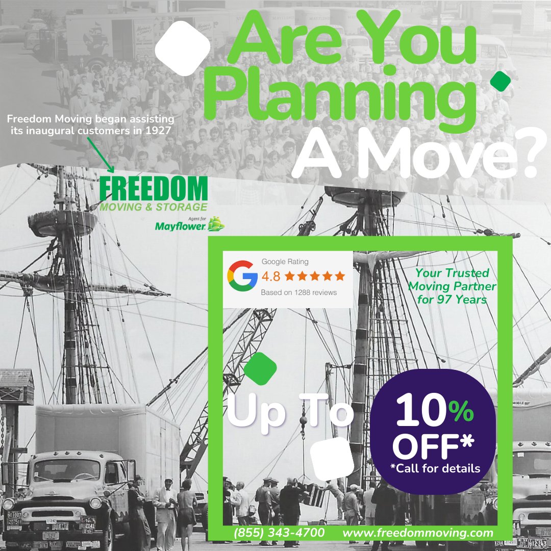 FreedomMoving's tweet image. Connect with us at (855) 343-4700 or explore freedommoving.com to experience the difference.

#movingcompany #movers #moving #movingday #professionalmovers #localmovers #movingcompanies #storage #movingservice #movingtips #bestmovers #move #movingandstorage #localmoving