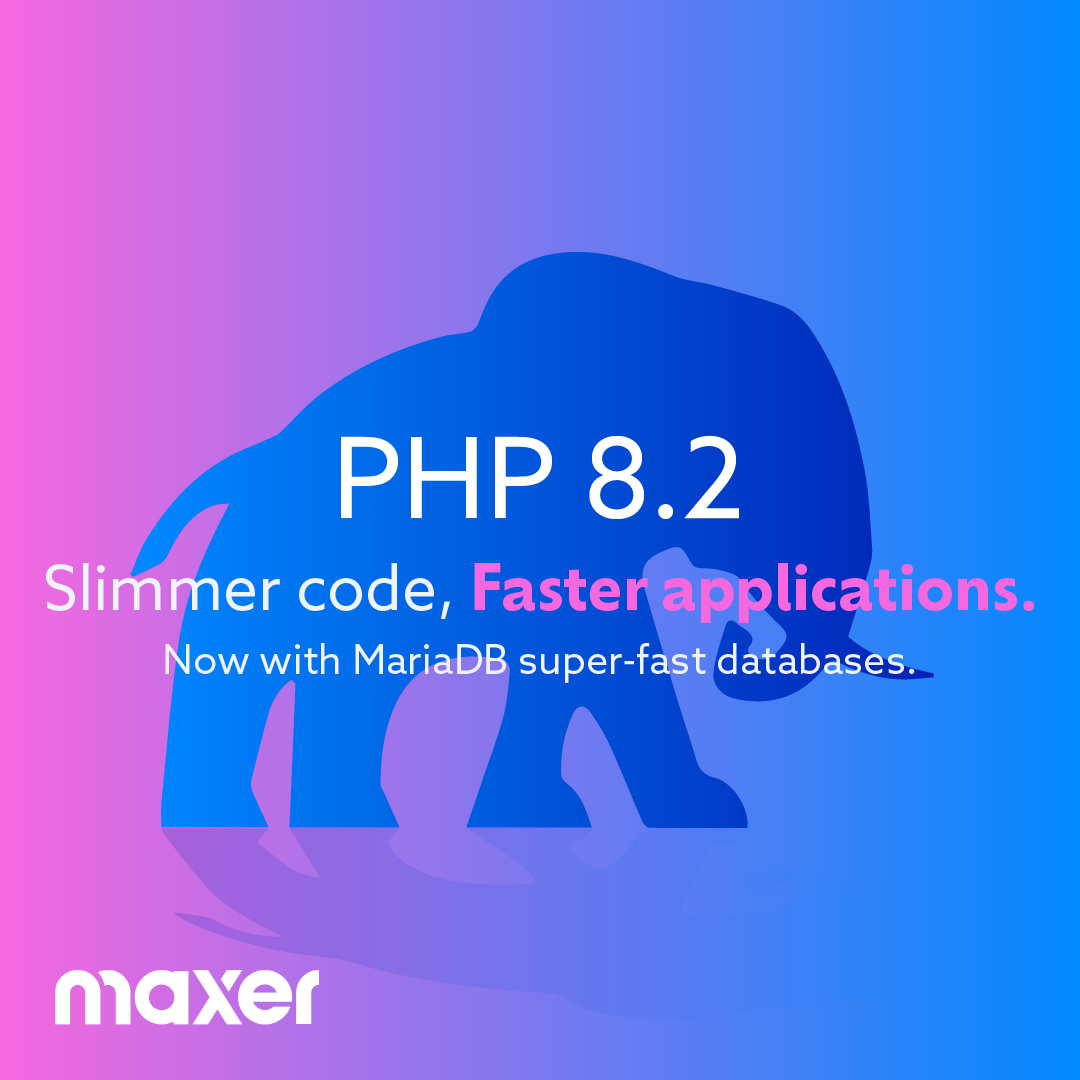 PHP version 8.2 with MariaDB is coming in August 2024!
Slimmer code and faster applications! 
Website owners and web developers, please read the announcement in full on our blog:
maxer.com/blog/2024/07/p…