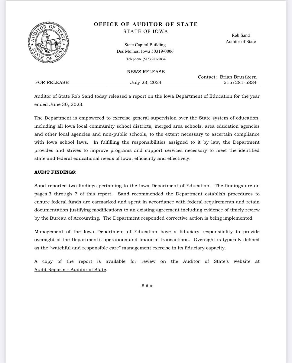 RobSandIA's tweet image. Our office has discovered the contract with Odyssey to administer ESAs doubled in cost to taxpayers just a few months after being signed, with no reason being provided. Read it:

buff.ly/3LCHn2A