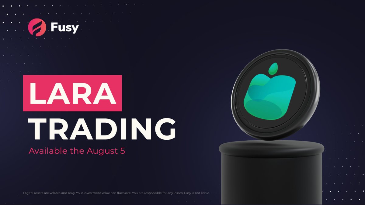 We are thrilled to announce our partnership with @Lara__DAO 🚀

Starting from August 5th, the $LARA token will be listed and tradable on our platform!

#TokenListing #TARA