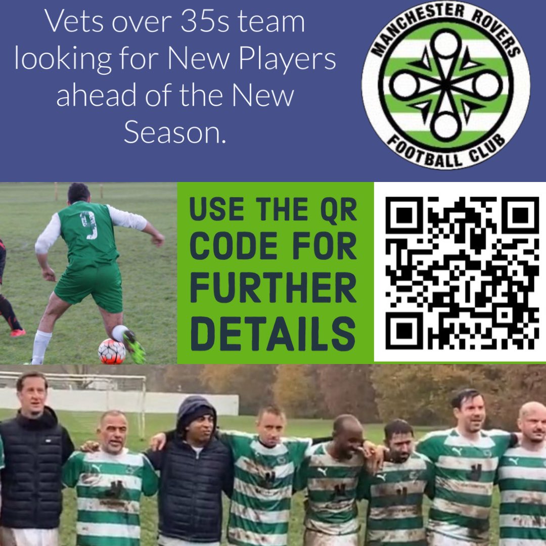 Our Vets team are recruiting for players 35 or over. 
As we look to rebuild our Vets squad. 
Over 35 and want to keep playing or left the game and want to get back playing. 
it’s a great opportunity to join a great set of lads. 
#vetsfootball #grassrootsfootball #newplayers