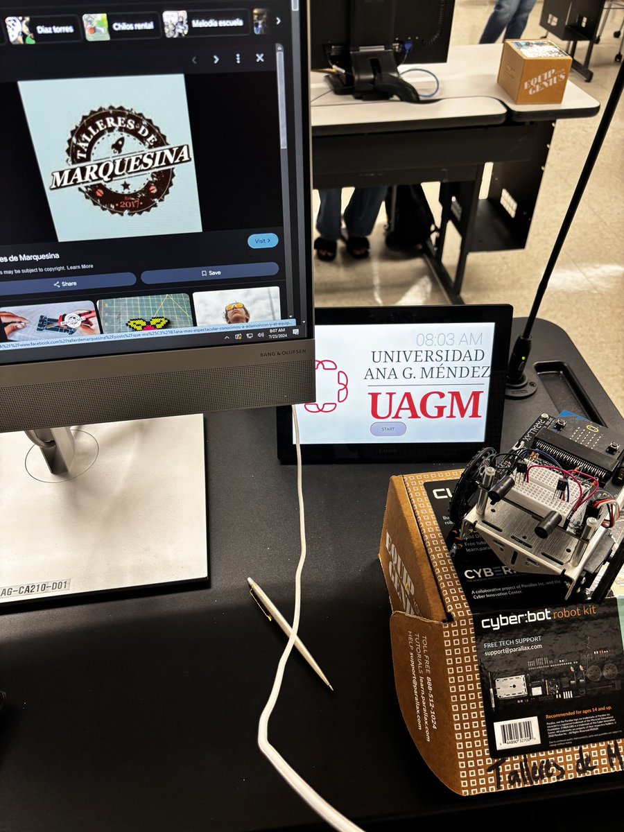 geomarster's tweet photo. Thanks to Universidad Ana G Mendez in Aguadilla for creating a STEM Summmer Bridge program for girls. They are going to learn about robotics and coding using the @ParallaxInc #cyberbot and the @microbit_edu  #microbit @uagm_oficial https://t.co/N8KEocTFX8