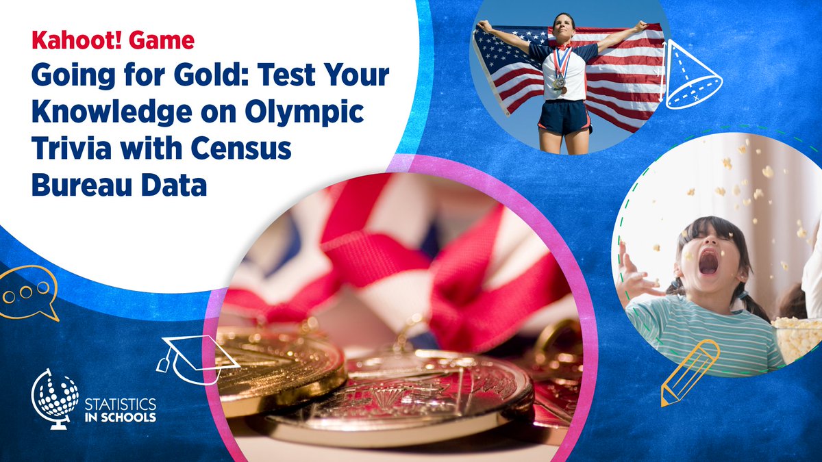uscensusbureau's tweet image. Celebrate the #SummerGames with #CensusData! ☀️🥇

Check out our #StatsInSchools @Kahoot game to learn more about our nation, #France, and other participating countries.

Play: create.kahoot.it/details/00952c…

#EducationalGames #sports #SummerSports