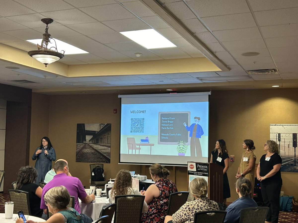 robwatson406's tweet photo. The learning continues with great breakout sessions including the @McpsMT team discussing teacher leadership, and @MontanaOPI staff to discuss Para Pathways, and Melissa Tovas discussing inclusive environments. #samai2024 https://t.co/4BRnDvX4Mp