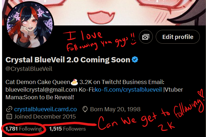 CrystalBlueVeil's tweet image. I wanna follow more Vtubers/Streamer/Possibly new Friendos!~ If you want me to follow you please DROP your lovely PNG/Yourself/OC in the comments and I will do my best to follow all you cuties! :D !~ 

#Vtuber #Streamers #Friendos