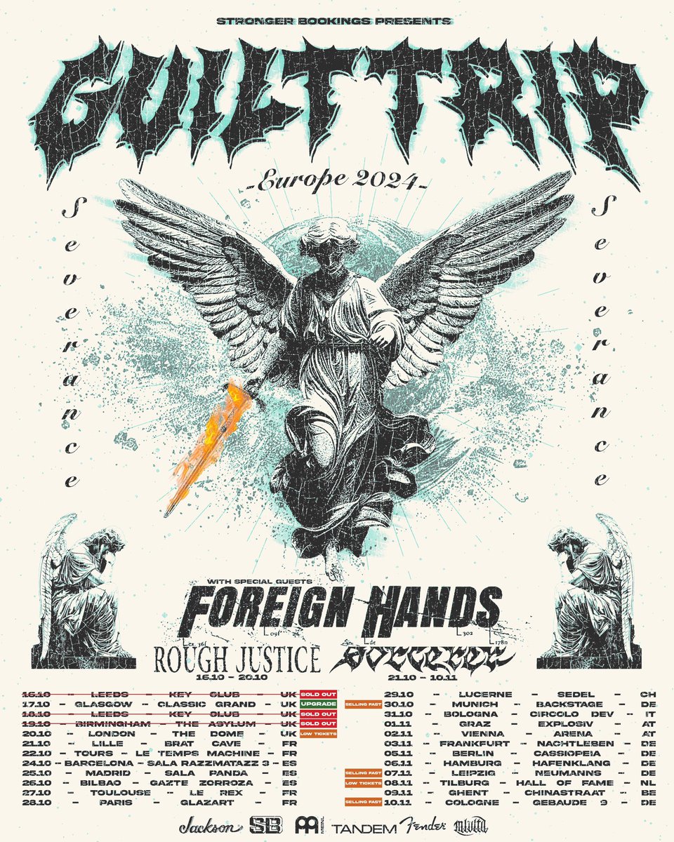GuiltTripMCR's tweet photo. •Glasgow Upgraded
•London almost gone
•Tilburg and most German shows also selling out

🔥Severance Across EU 2024🔥

https://t.co/WE9uuSXq7c https://t.co/99zfVkv67l