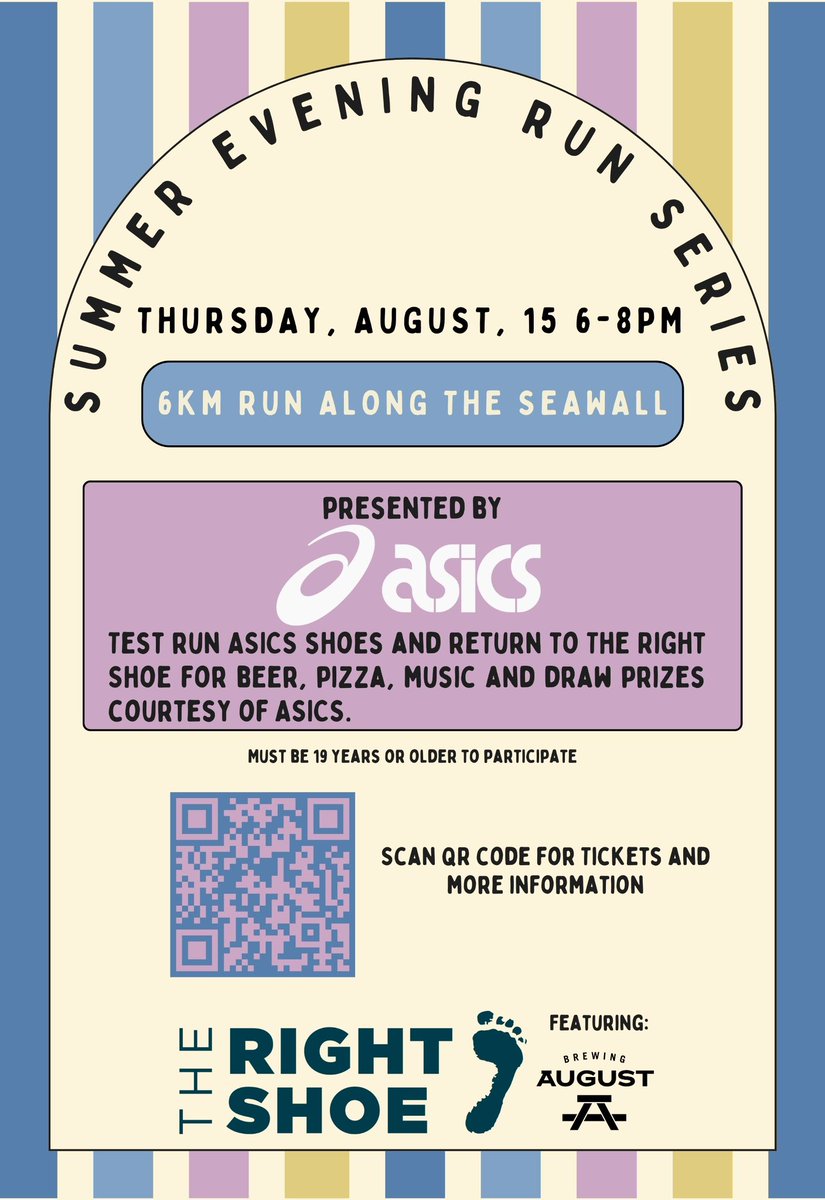 Our next Summer Evening Run is AUGUST 15 with <a href="/ASICSamerica/">ASICS America</a> ! 

Tickets are going fast, so sign up now! eventbrite.ca/e/the-right-sh…