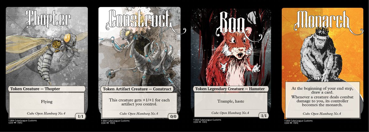 CubeLeagueHH's tweet photo. We have finalized the tokens for the #CubeOpenHamburg this year. Boo, Thopter and Construct were requests by previous winners. So I guess that is part of the price pool now as well :) . #mtgcube https://t.co/YDlD0Kw59Z