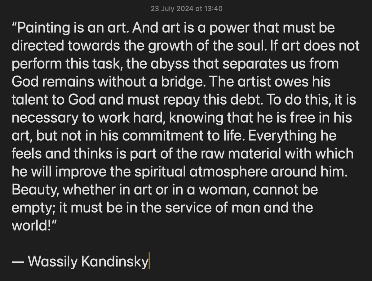 RonOLV's tweet photo. @jonathan_walter Sharing a quote from Wassily Kandinsky's book "Concerning the Spiritual in Art" https://t.co/OAsMiXu3lM
