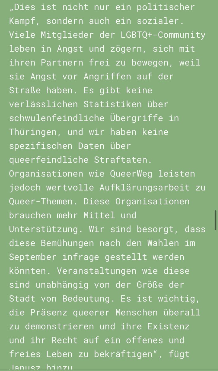 januszriese's tweet photo. Schon ein bisschen stolz 🥹. Ich bin in der neuesten Ausgabe der „Gerda“! Tolles Interview vorletzte Woche während des #csdgera auf einer wunderbaren Veranstaltung am Stand der #spdqueer #SPD. Danke allen, die das in #Gera Jahr für Jahr ermöglichen. @QueerWeg #lsbtiqa #queer https://t.co/rzGkfcFRvy