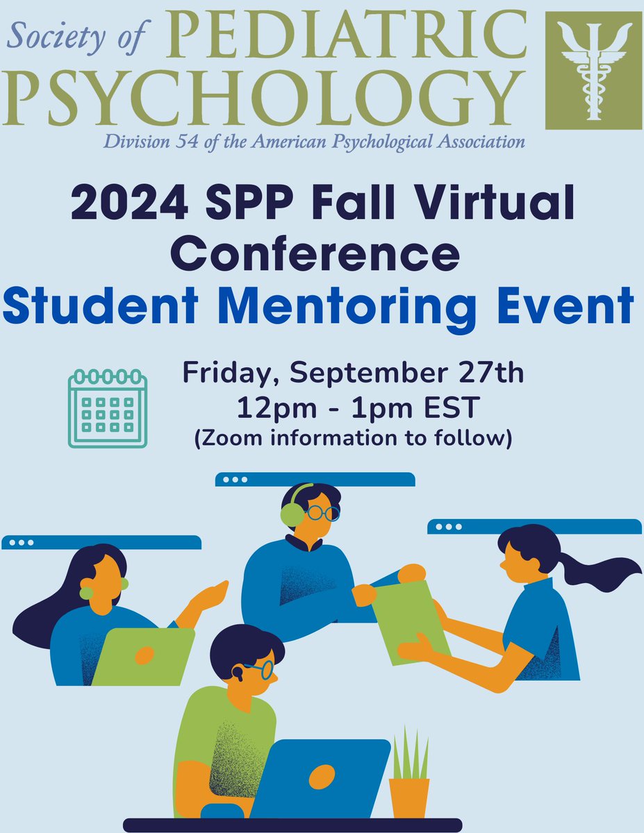 <a href="/SPPDiv54/">Society of Pediatric Psychology</a> Trainees‼️Join us for the Student #MentoringEvent at the SPP 2024 Virtual Conference! Register here by Sep 13th: forms.gle/dr2ReLop8EmdC4… #thisispedpsych