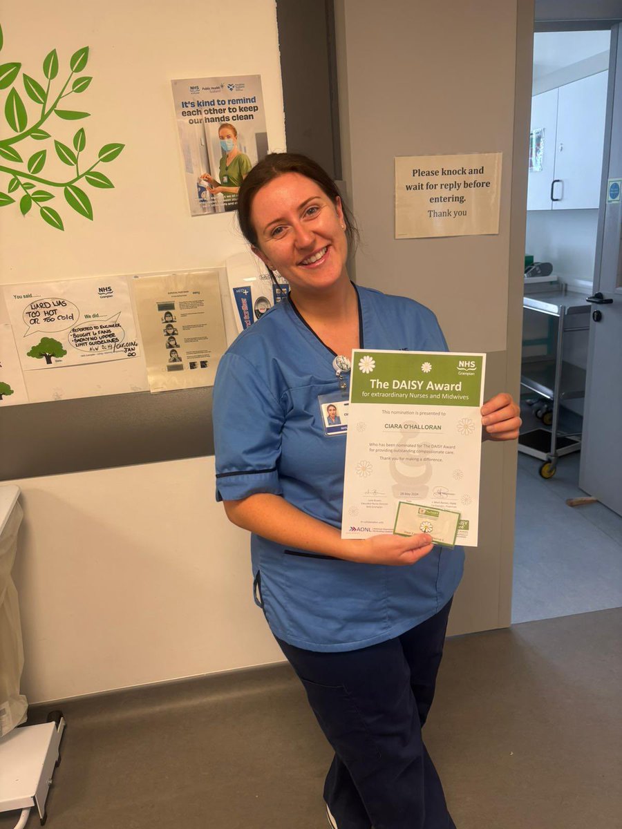 Huge Congratulations to Ciara- Staff Nurse in 214 on her Daisy nomination! Well done!! 🌼<a href="/NHSGrampian/">NHS Grampian</a> <a href="/DAISY4Nurses/">DAISY Foundation</a> <a href="/ValerieAmyMilly/">Valerie</a>