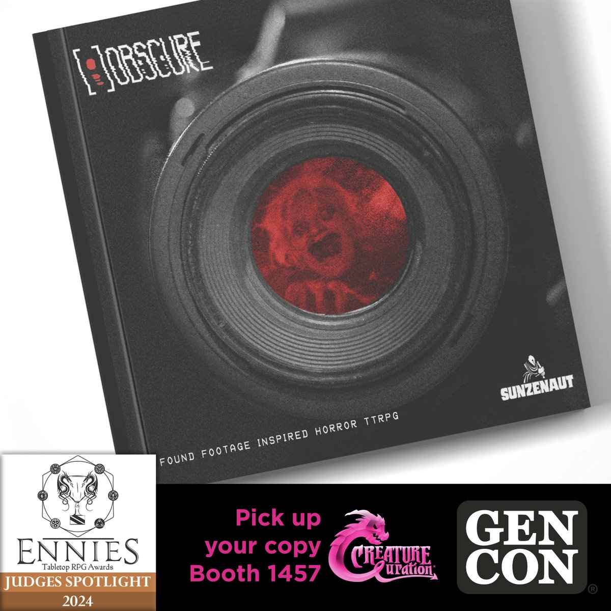 A massive congratulations to our friend Tommy over at @Sunzenaut Games for their Judge’s Spotlight Ennie on Obscure! We’ll have limited quantities in our Gen Con booth 1457! Don’t sleep on this! #gencon #ennieaward
