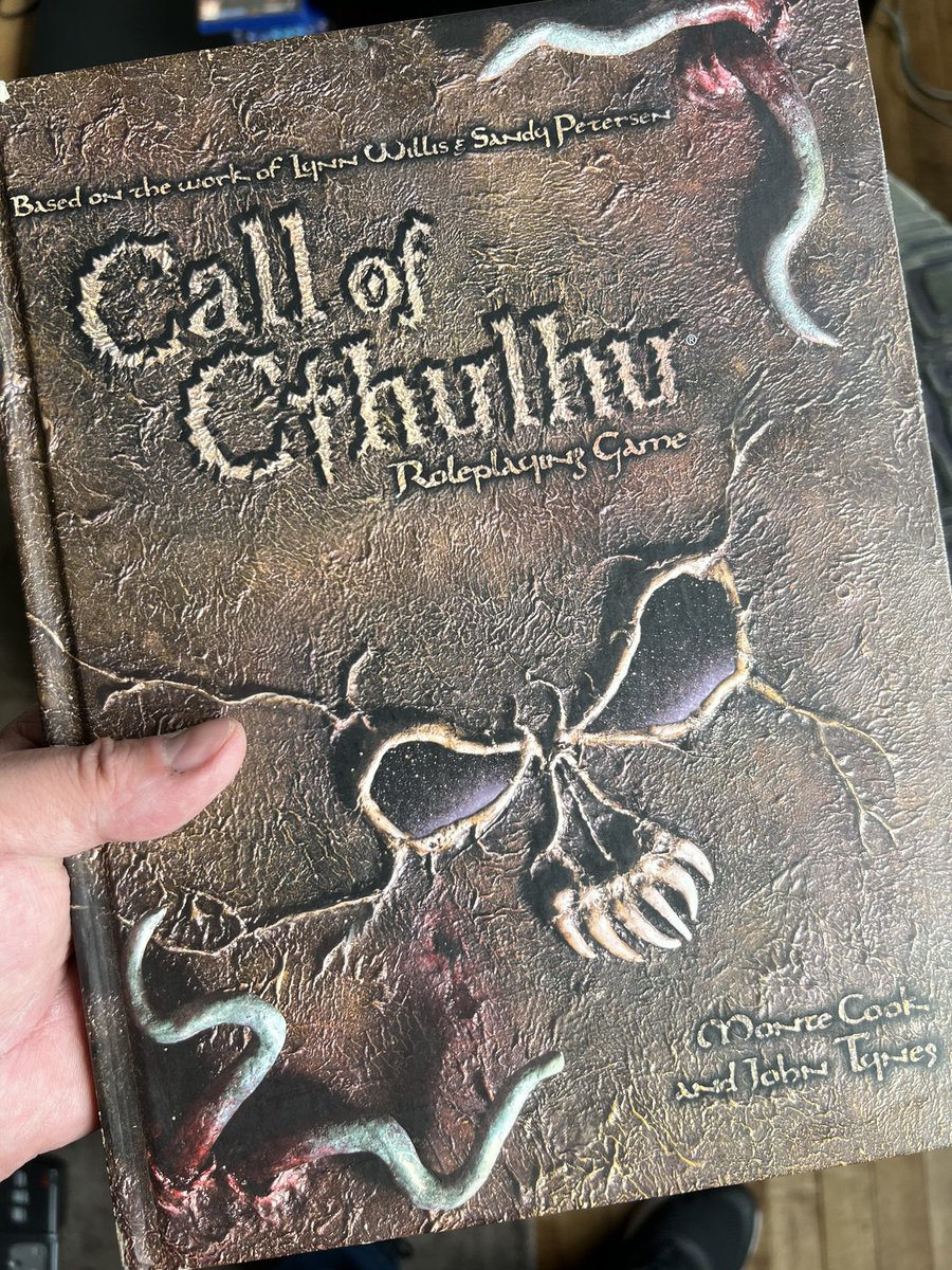 So this arrived, the D20 rules for Call of Cthulhu. 

Dark, deadly and horrific. The polar opposite of D&amp;D 5e. 

And I love it. 😻