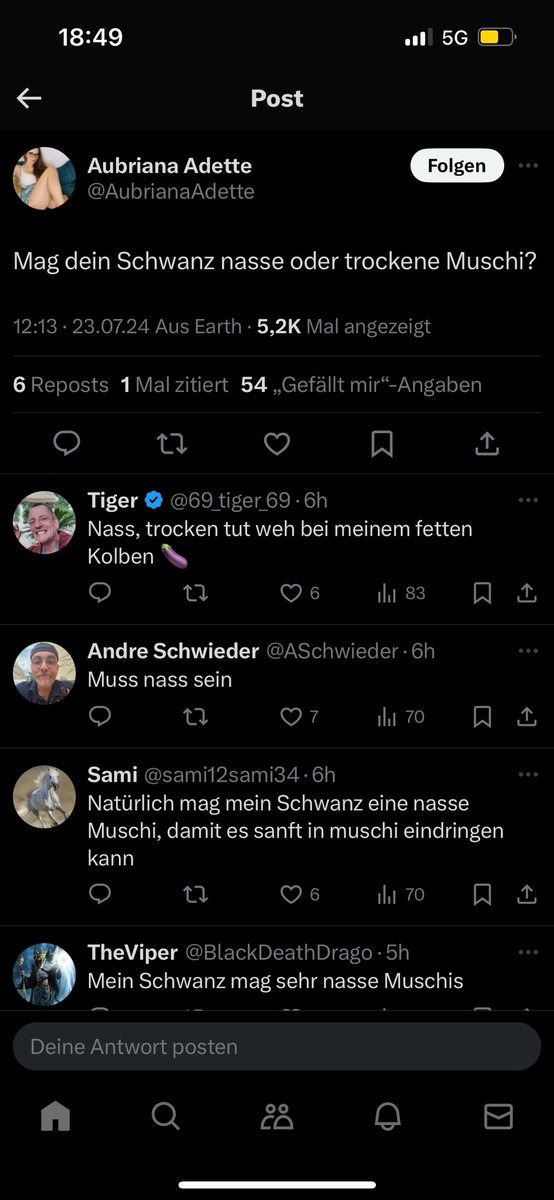 Sowas nennen wir Männer. Damals haben Sie Kriege geführt. Heute geilen Sie sich auf Twitter (X) auf.