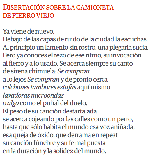 Le escribí un poema de amor a la camioneta de fierro viejo: