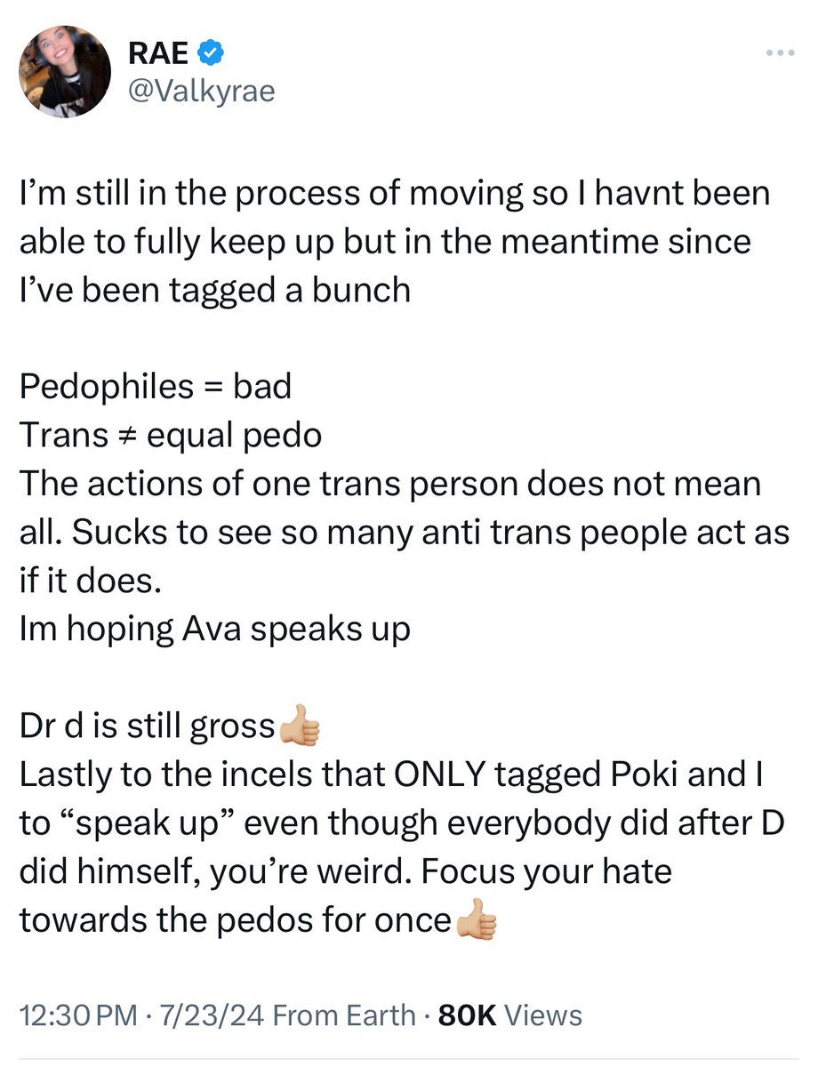 kangminjlee's tweet image. Pokimane and Valkyrae when addressing Kris Tyson vs Dr Disrespect

They posted at the exact same time to kiss up to transvestites and refused to disavow Kris, but they went completely scorched earth on Doc on 𝕏 and on stream.

Their bias is so obvious.