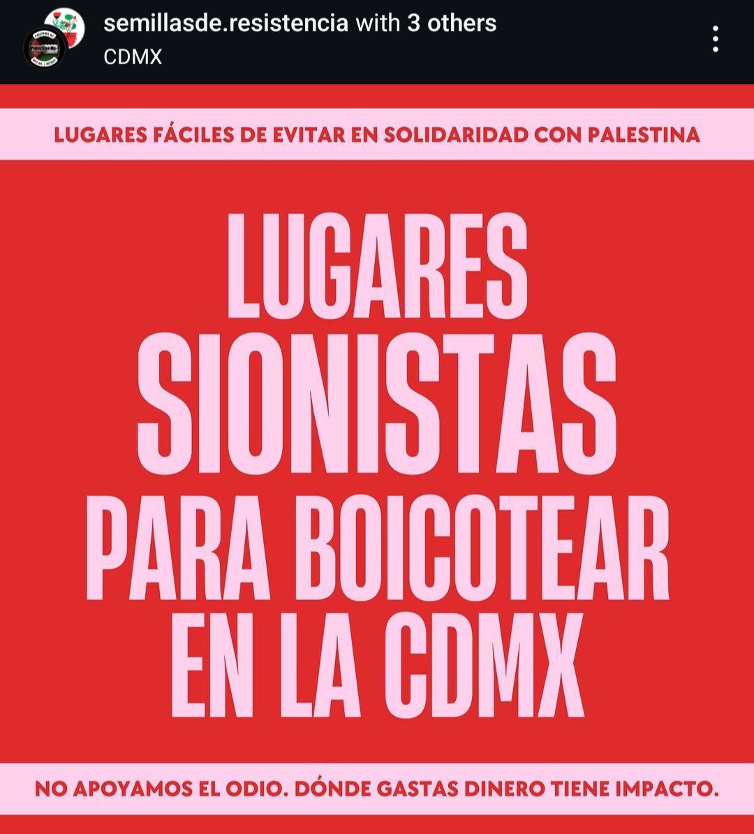 Lugares siønistas y/o antipalestina en CDMX. 

🧵
