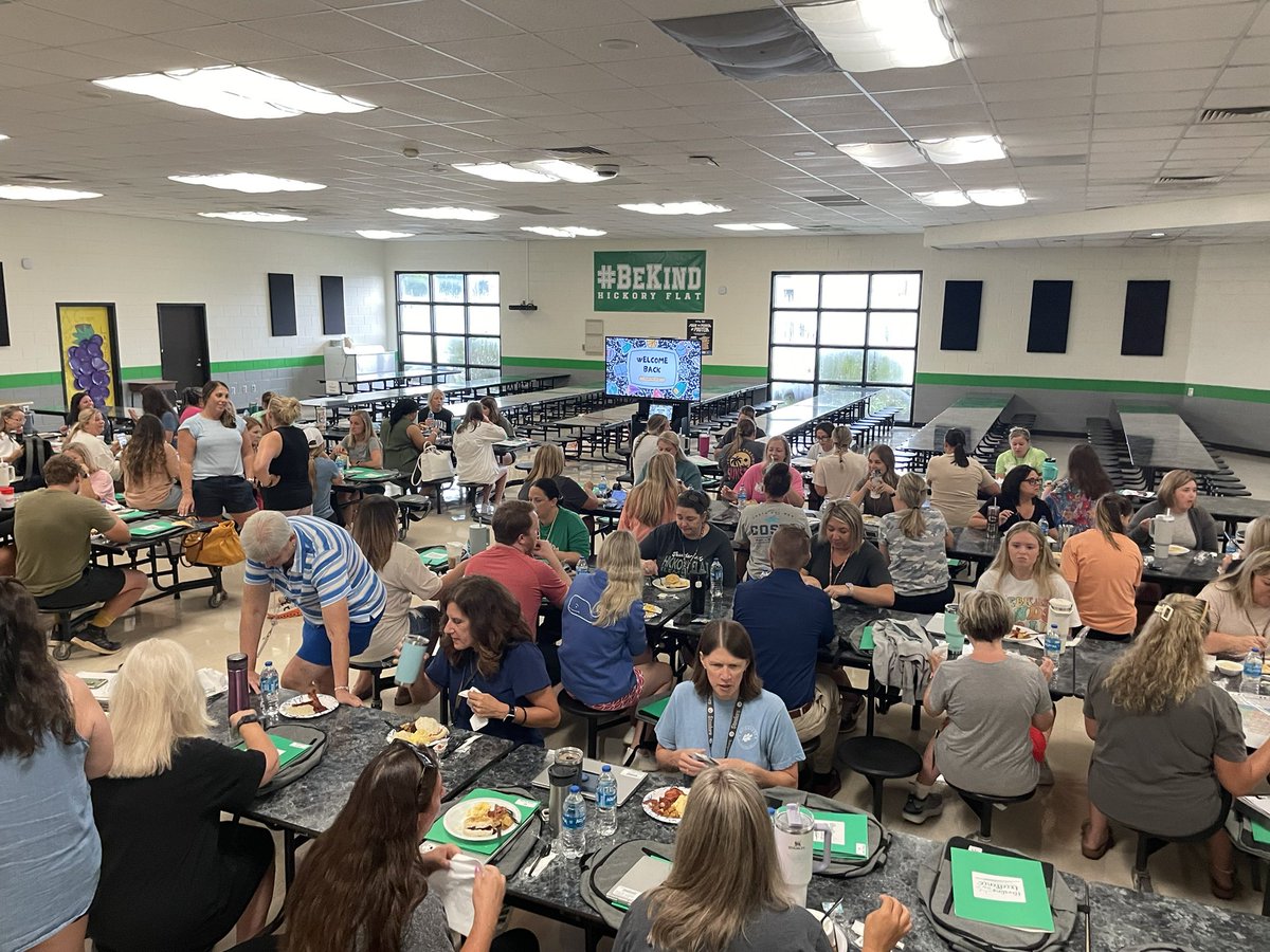 The teachers &amp; staff are back! Everyone gathered together this morning for breakfast, camaraderie , and some important info to get the 2024-2025 school year up and running! Excited to see what this year has to offer and #ElevatingTheExcellence #BeKind