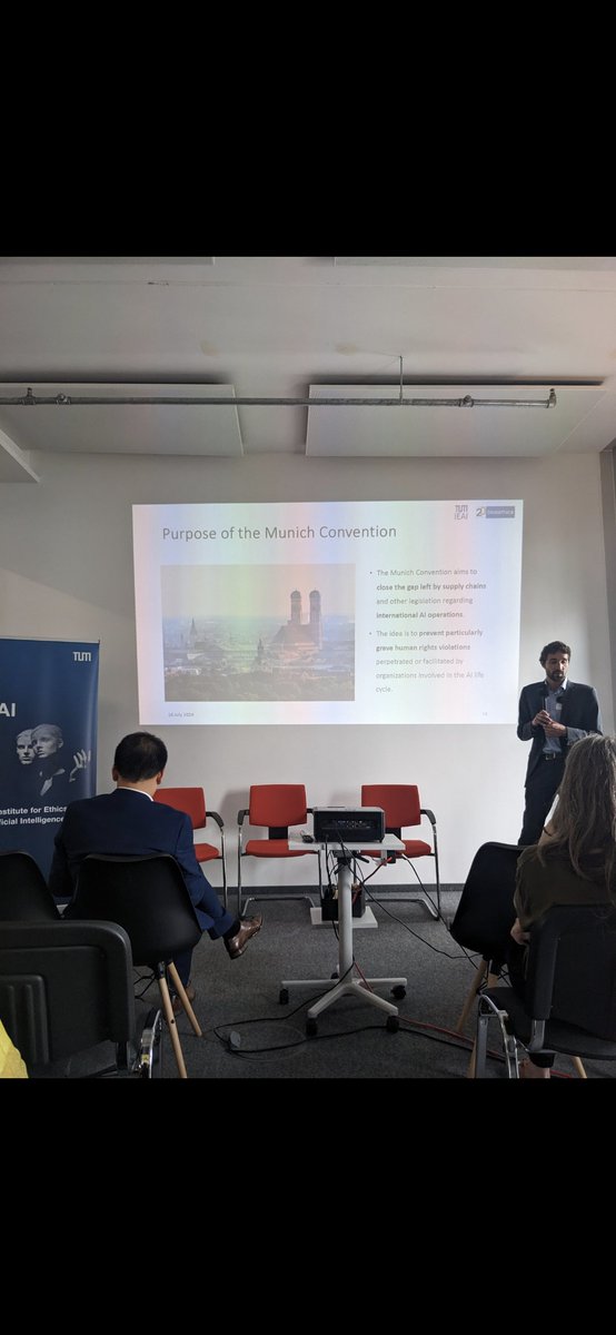 SophiaDevlin's tweet photo. Wonderful to attend the International AI and Human Rights Summit to contribute to the recommendations which will form the basis of the Munich Convention.

Thank you to @Globethics and the Institute for Ethics in Artificial Intelligence at @TU_Muenchen for hosting a great event. https://t.co/17Bz6FAQbm