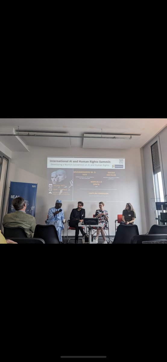 SophiaDevlin's tweet photo. Wonderful to attend the International AI and Human Rights Summit to contribute to the recommendations which will form the basis of the Munich Convention.

Thank you to @Globethics and the Institute for Ethics in Artificial Intelligence at @TU_Muenchen for hosting a great event. https://t.co/17Bz6FAQbm