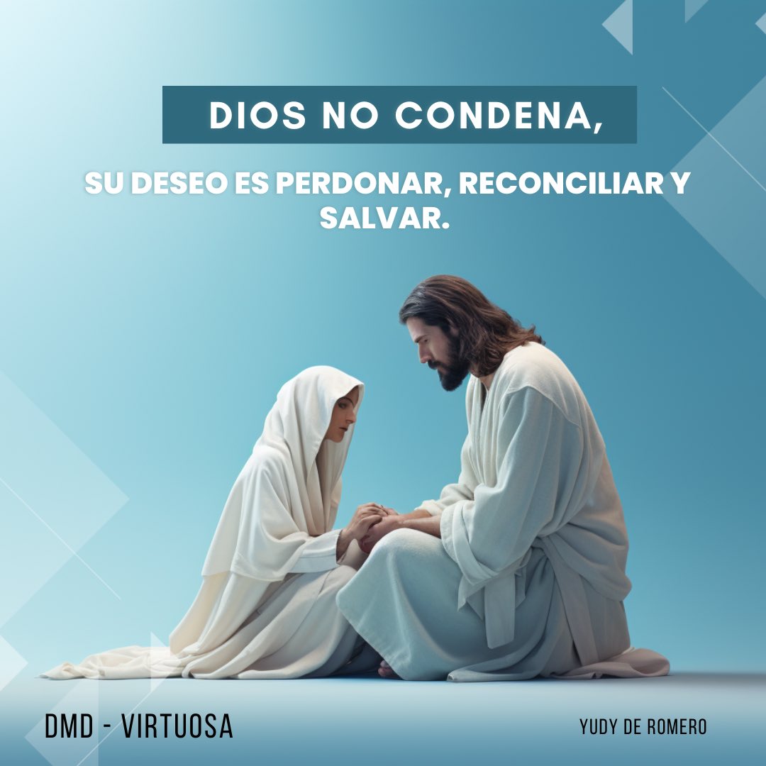 #DMD🌼23 de julio 
Dios no condena; su deseo es perdonar, reconciliar y salvar. Dios puede redimir a un ser humano del más horrible de los pecados.

“Jesús te ama, y su gran corazón lleno de infinita compasión se preocupa por ti. […] Puedes recuperar tu dignidad” EGW

#Virtuosa