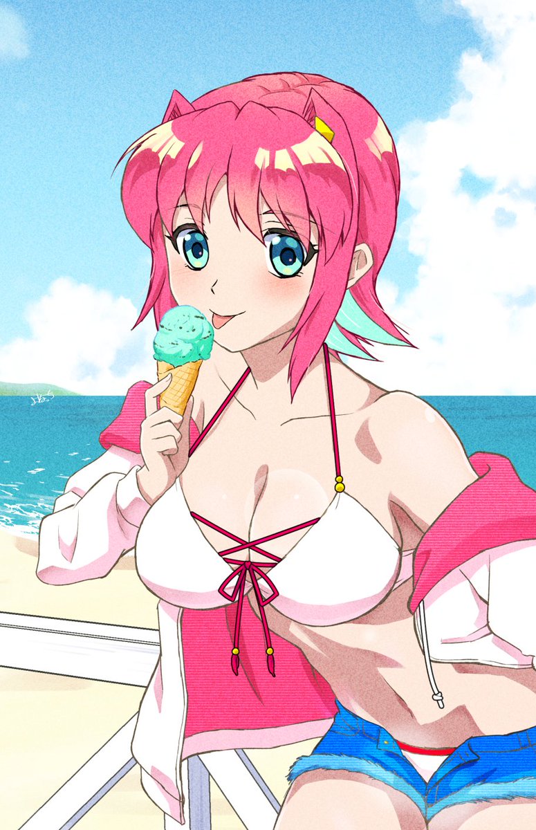 「アイスと日々野」|よねっちのイラスト