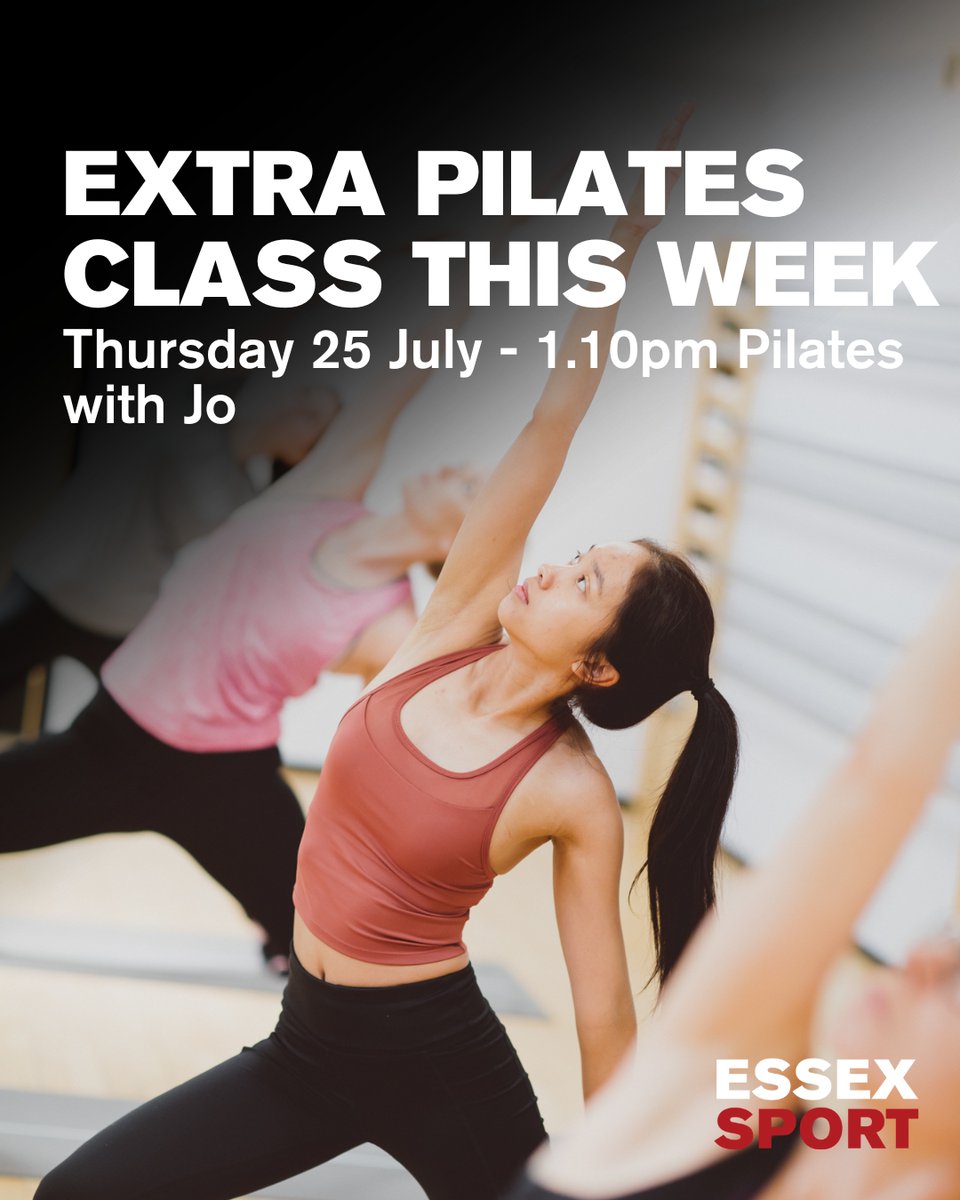 🌟Extra Pilates Alert!

Join us for an extra Pilates class this week with Jo! 

 Thursday, July 25, at 1:10 PM in Studio 2. 🧘‍♀️✨

Boost your posture, enhance mobility, and strengthen your core muscles. Don’t miss out!

Book on the Essex Sport App🙌

#EssexSport