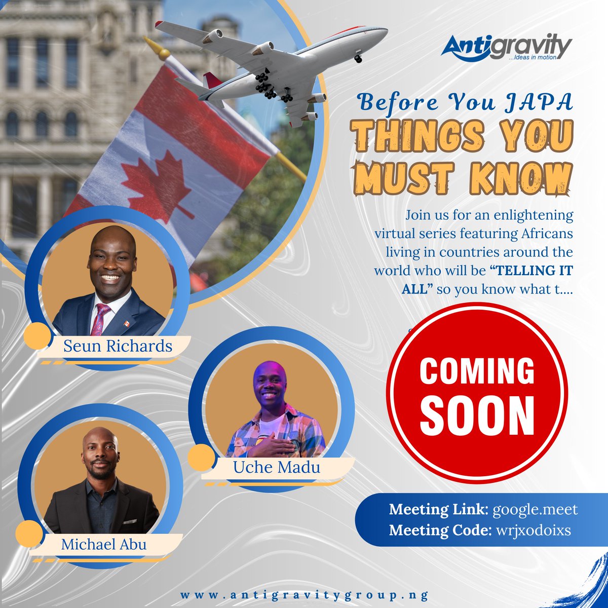 antigravity_ng's tweet photo. Join us for insights from Africans living abroad, featuring Seun Richards, Uche Madu, and Michael Abu. Learn about life in different countries, practical advice, and participate in interactive sessions.
Sabinus Otedola Akpabio 1st of August Chiwetalu Agu Farouk LASU Sabinus https://t.co/0CKJfxhL7Y