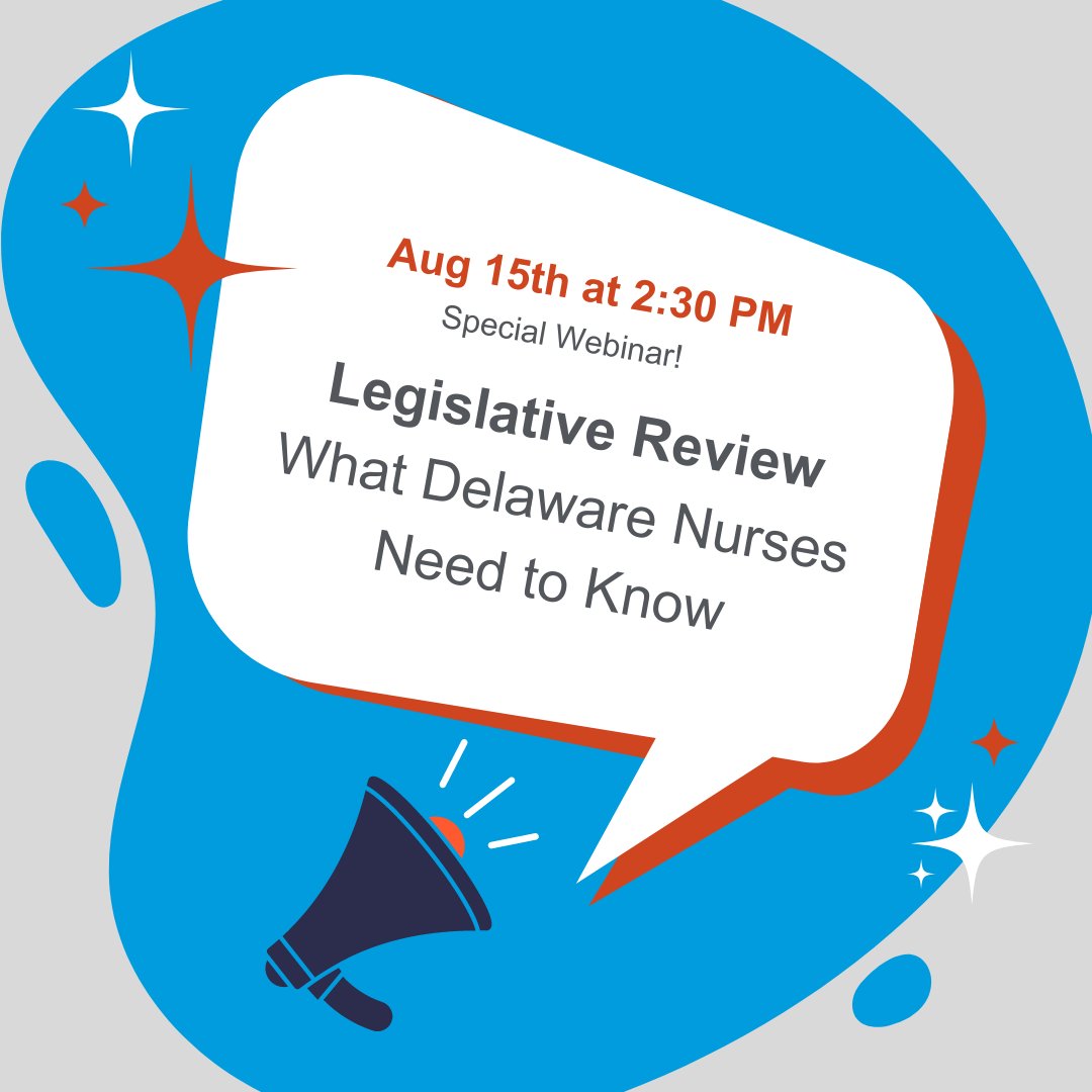 🚨 Calling all Delaware nurses! Don't miss this critical webinar providing an overview of all the legislative changes impacting nurses &amp; healthcare from the last two years. Register now to stay up-to-date! 💉🩺 

zurl.co/Ytfz 

#DelawareNurses #Legislation #ItMatters