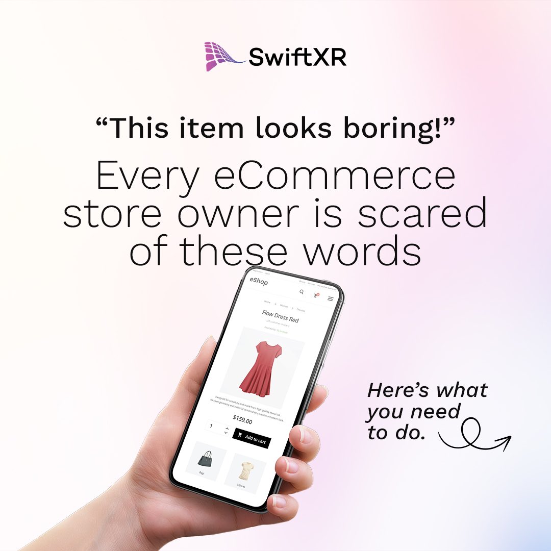 swiftxr_io's tweet image. Customers love engaging experiences!
Use @swiftxr_io to bring your products to life with 3D, augmented reality, 
and virtual reality content on your online store on (Wix, shopify, WordPress, woo-commerce, and many more)
Get started on swiftxr.io
#swiftxr #3d