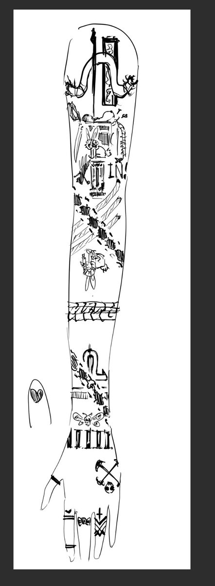 ボディペイントさせていただきました✍✨  今回腕全体に描かせていただいたのだけどスケール感が難しい!勉強になった! 長時間お付き合いありがとうございました🙏  モデルさん@LR21g