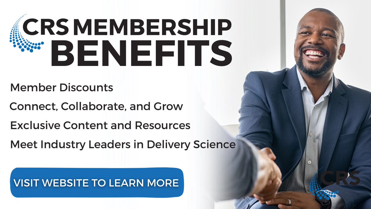 CRS is the home for experts dedicated to delivery science, including scientists, engineers, clinicians, and technical professionals. Sign up today to receive more information about unique membership benefits. ow.ly/1ZbA50SI5es