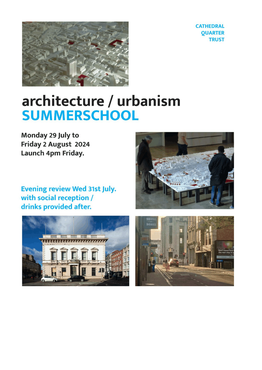 A new summer school for architecture students and graduates has been launched to examine alternative ideas for the regeneration of the Cathedral Quarter.

More information can be found on our website via the link below:

belfastcentre.com/blog-3/cathedr…