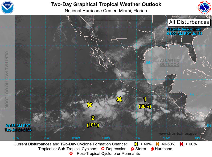 This Tuesday morning (July 23) NHC is monitoring two disturbances with ...