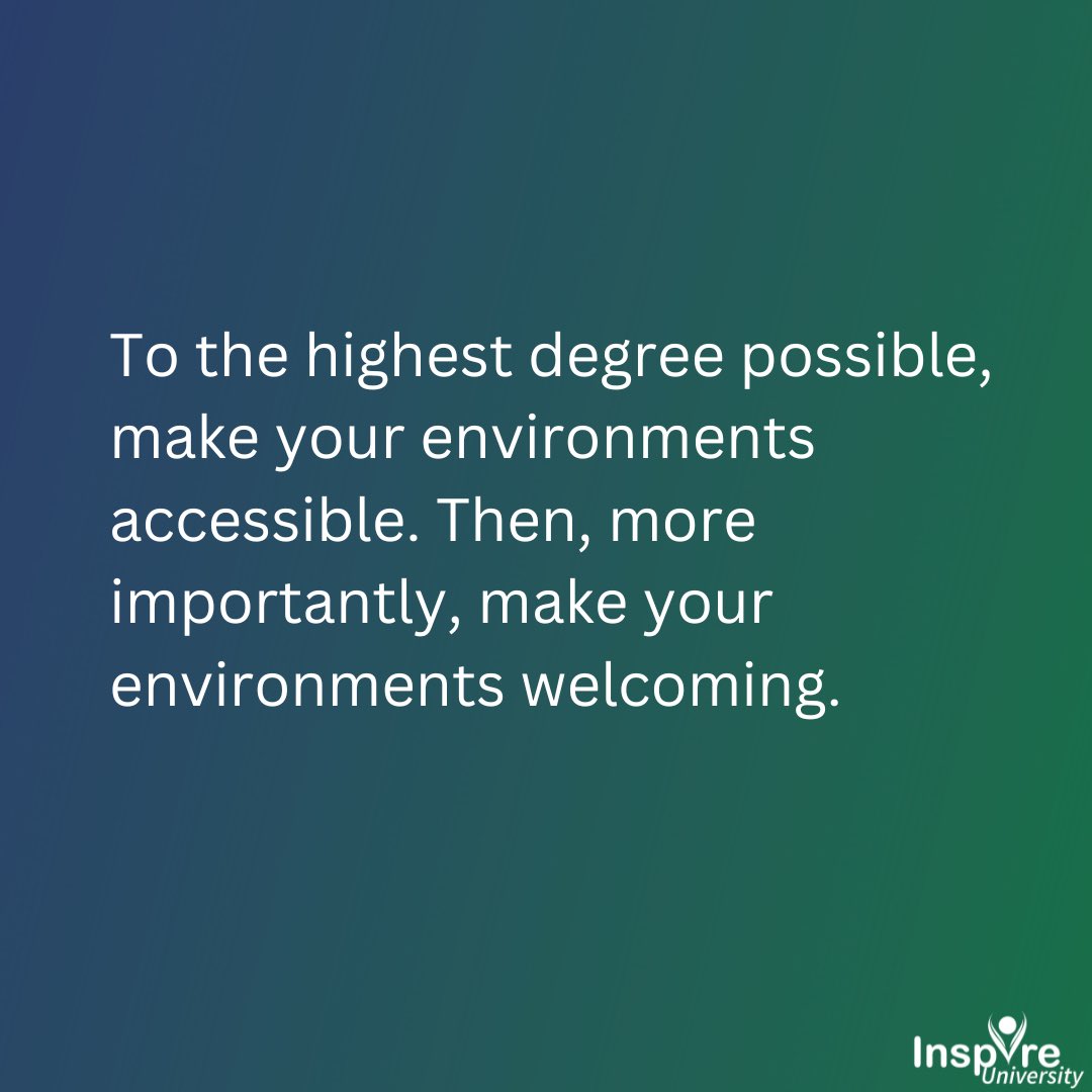 JonathanSlifka's tweet photo. Make your environments accessible. Then, make your environments welcoming. #InspireU #DisabilityInclusion #DisabilityAction #InspirationalSpeaker #MotivationalSpeaker https://t.co/X3qDYiOi7u