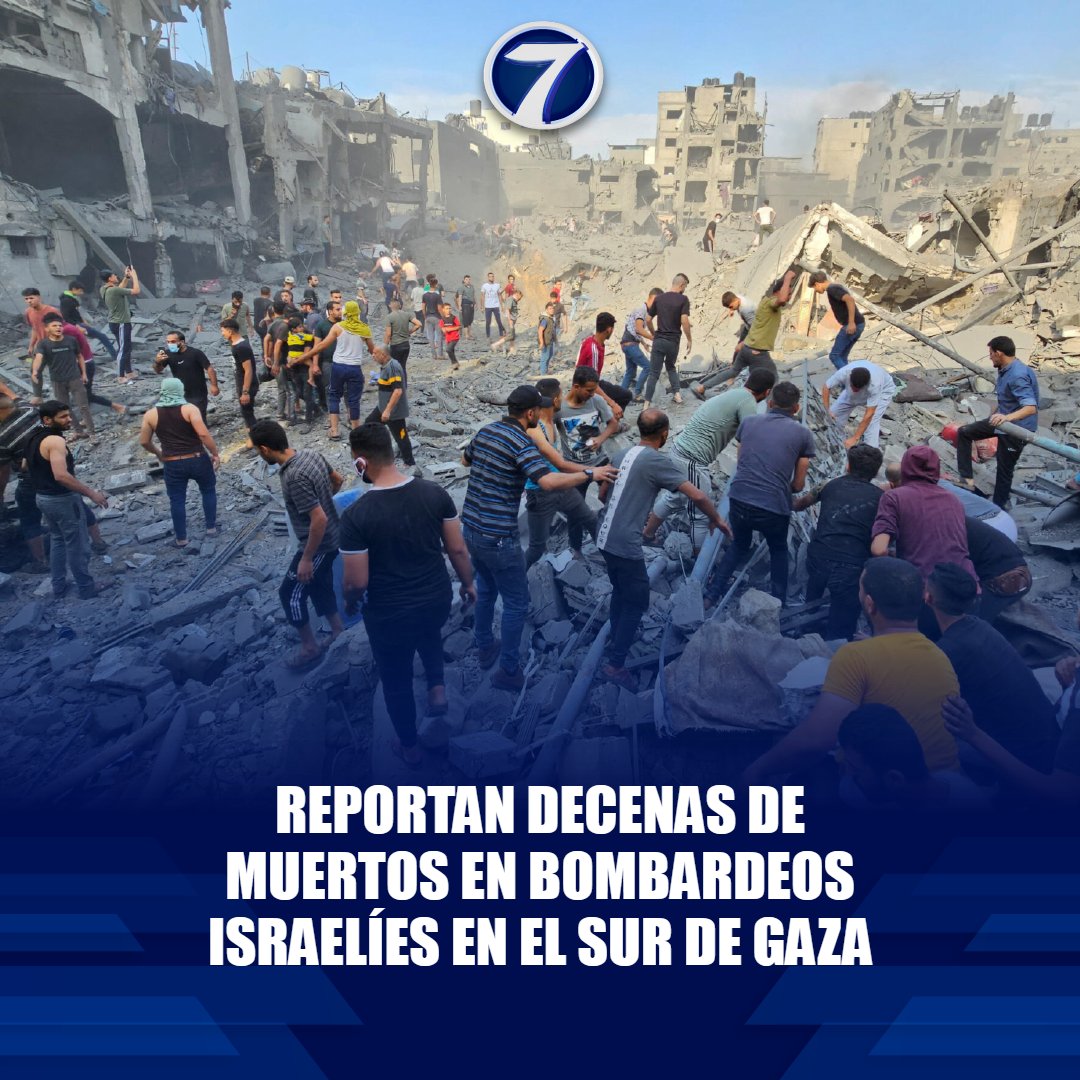 Noti7Guatemala's tweet image. #Israel realizó el lunes #bombardeos que mataron al menos a 70 personas en el sur de #Gaza 😨➡ bit.ly/4bUgGRl