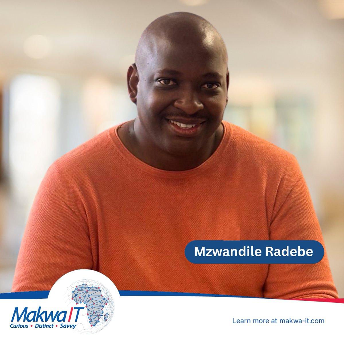 Let’s give a warm welcome to Mzwandile Radebe, the newest member of #MakwaIT!

Mzwandile is a seasoned IT professional with over 13 years of experience in account + customer service management. We're excited to see the impact Mzwandile will bring as we continue to innovate.