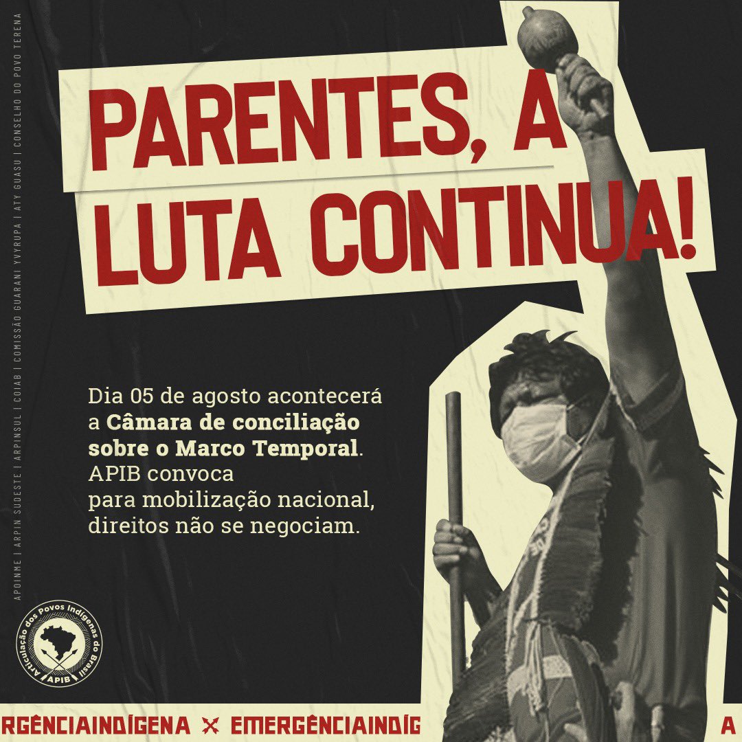 A luta continua!

No dia 05/08, inicia a câmara de conciliação do Marco Temporal no âmbito da Lei 14.701/2023 que estabelece o marco da morte. A câmara de conciliação foi organizada pelo Ministro Gilmar Mendes e sem nenhum diálogo com o movimento indígena. 

#PEC48NÃO