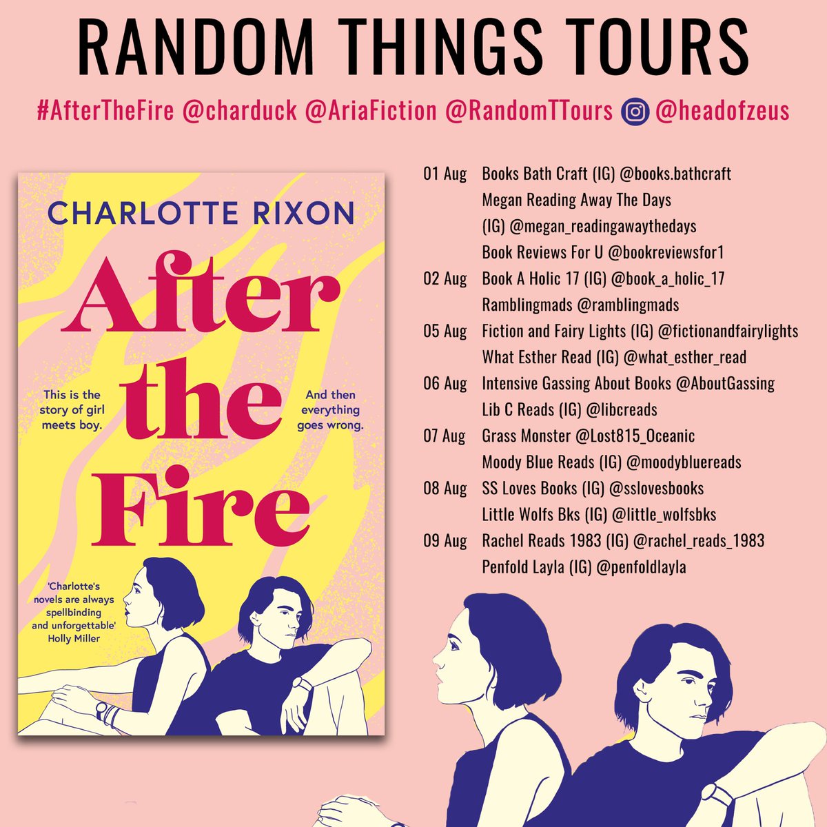 Delighted to organise this #RandomThingsTours Blog Tour for #AfterTheFire by <a href="/charduck/">Charlotte Duckworth / Rixon | Author</a> with <a href="/AriaFiction/">Aria Fiction</a> 

Begins 01 August 

<a href="/ramblingmads/">Madeleine</a> 
<a href="/Lost815_Oceanic/">Grass monster</a>