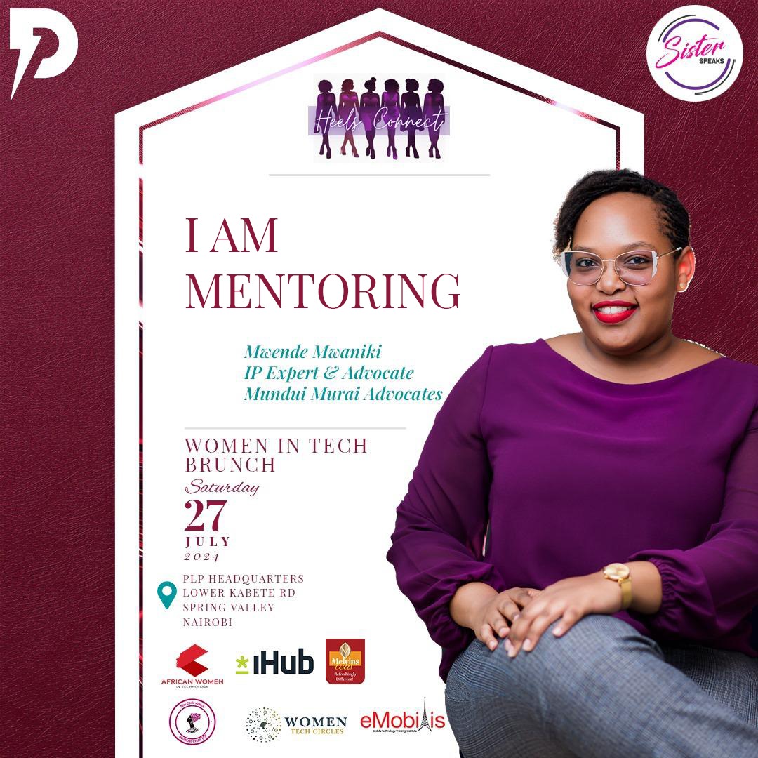 sisterspeaks254's tweet photo. #HeelsConnect Data expert mentors:
2. Mwende Mwaniki, Legal professional &amp; Co-Founder of @techbanterm_o. She has a decade of legal expertise in Commercial &amp; Technology Law, Intellectual Property (IP) &amp; Data Protection. 

Purchase🎫Via @paydexp https://t.co/aPxjmlplY5 https://t.co/LXrM2CNlkx