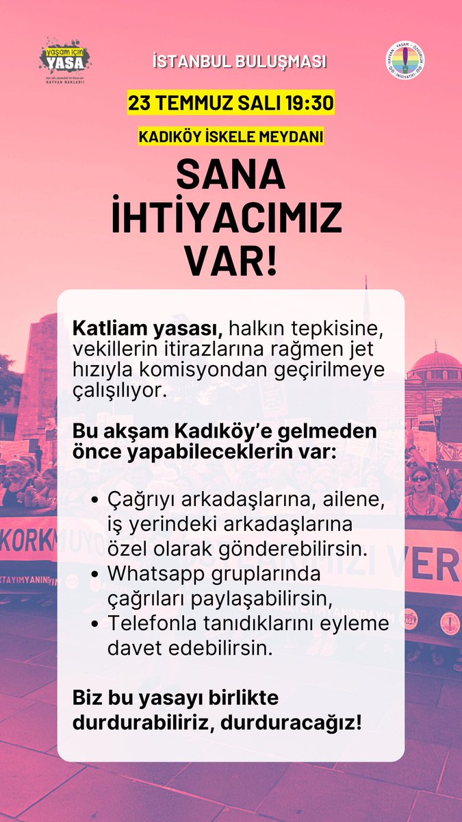yasamicinyasa's tweet photo. Katliam Yasası, halkın tepkisine rağmen, vekillerin itirazlarına rağmen jet hızıyla komisyondan geçirilmeye çalışılıyor. Senin de yapabileceklerin var! 

#YasayıGeriÇek
#YasaDeğilCinayet https://t.co/CjNO3x06D8