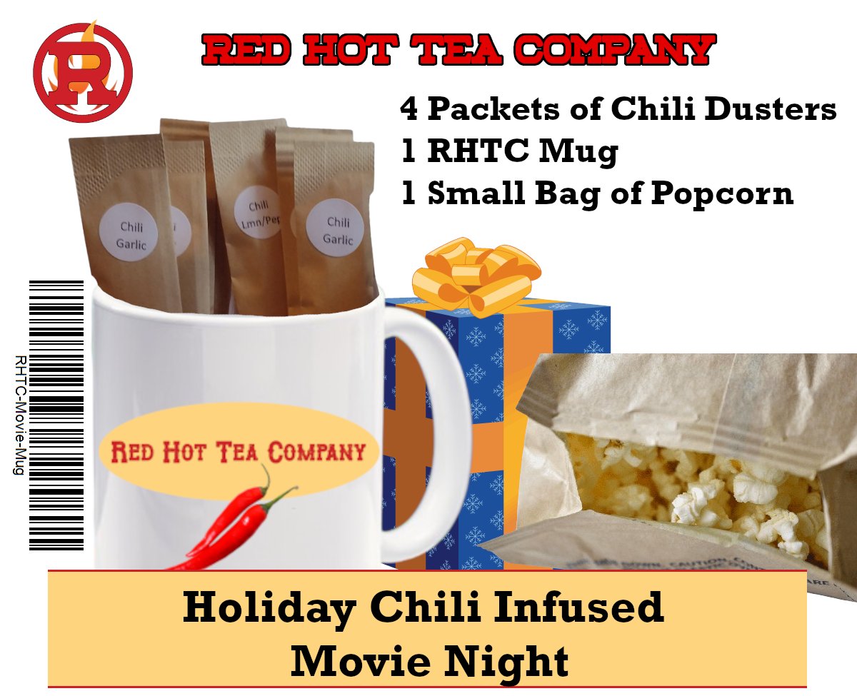RedHoTteaCo's tweet photo. Hope the weather clears up for th #homemade #homegrown #xmasinJuly tonight. Lots of specials for this event, Like: Movie Night and Chili Cheddar pack. Great movie fan or chili head date night xmas gift. #chilihead #spicyfood #comfortfood #chilirecipe #foodie #chililover https://t.co/qTVAbBom6a