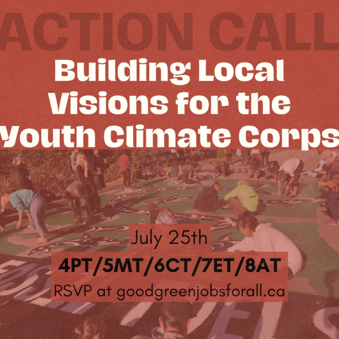 🚨Join the movement for good green jobs! 🚨

The Youth Climate Corps campaign is building momentum! Hear updates, learn from organizers and get ready for an upcoming day of action!

🗓️ July 25 🕓 4pm PT / 7pm ET

Register now: goodgreenjobsforall.ca/eventsfeed/nat… | <a href="/climate_unit/">Climate Emergency Unit</a>