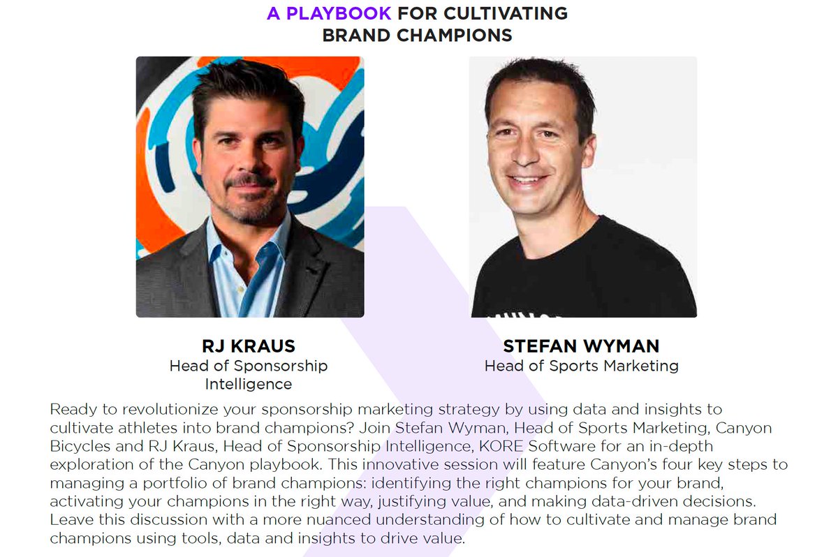 🌟 Excited for #SPXWhistler in just 2 days! Join RJ Kraus from @koresoftware and Stefan Wyman from <a href="/Canyon_Bicycles/">Roman Arnold</a> for insights on driving brand success through athlete empowerment. See you there! 🚴‍♂️
Contact us to request the Canyon Playbook: bit.ly/3iL5L6Q