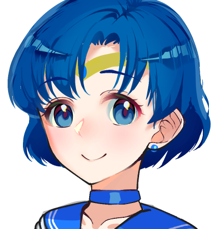 セーラーマーキュリー研究。女の子の絵は「キラッ」とした印象が欲しい。 