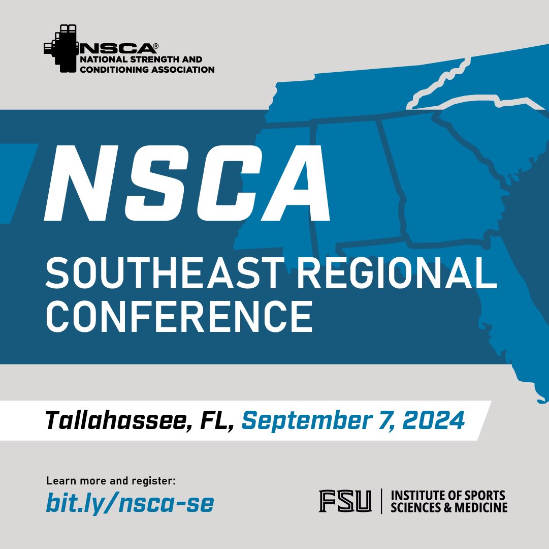 mikeormsbee's tweet image. Human Performance, Strength, Conditioning, Nutrition, Sleep! The @FSUISSM has teamed up with @NSCA to help host the SE regional conference on Sept 7, 2024 at @FloridaState ! 

Register (link in bio) soon! 

@fsucehhs @Seminoles @FSUBoosters 

#humanperformance