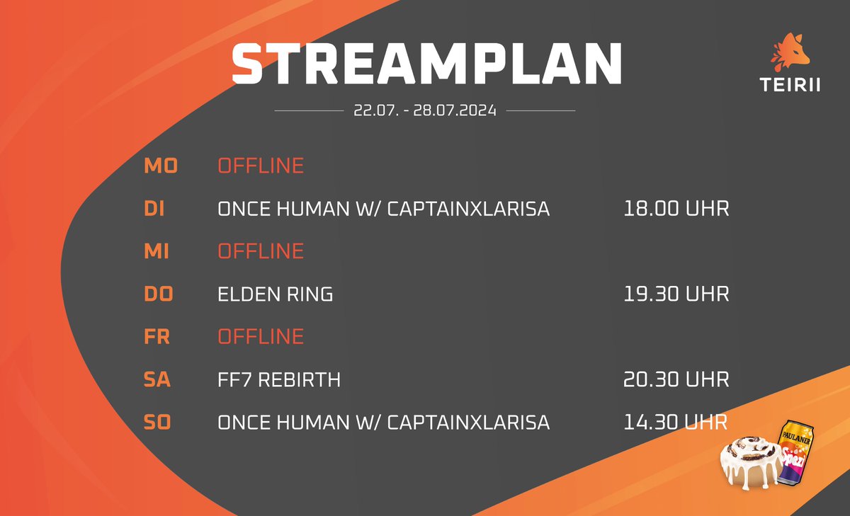 teirii's tweet photo. Hier der aktuelle Streamplan für diese Woche :)

https://t.co/SEreVCsdtl 

#streamplan #smallstreamer #twitchtv #germanstreamer https://t.co/wd0nAhKsyv