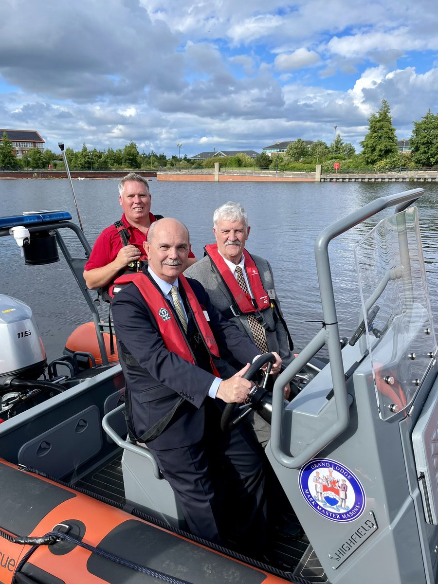 1/2 A super visit to <a href="/TeesRiverRescue/">Tees River Rescue</a> in Stockton-on-Tees yesterday. Delighted to present a cheque for £57,000, which paid for a new rigid inflatable boat. Thank you to our members, families and friends that have supported the MBF and made this possible.
#MBF 
<a href="/MarkMasonsHall/">Mark Masons' Hall</a>